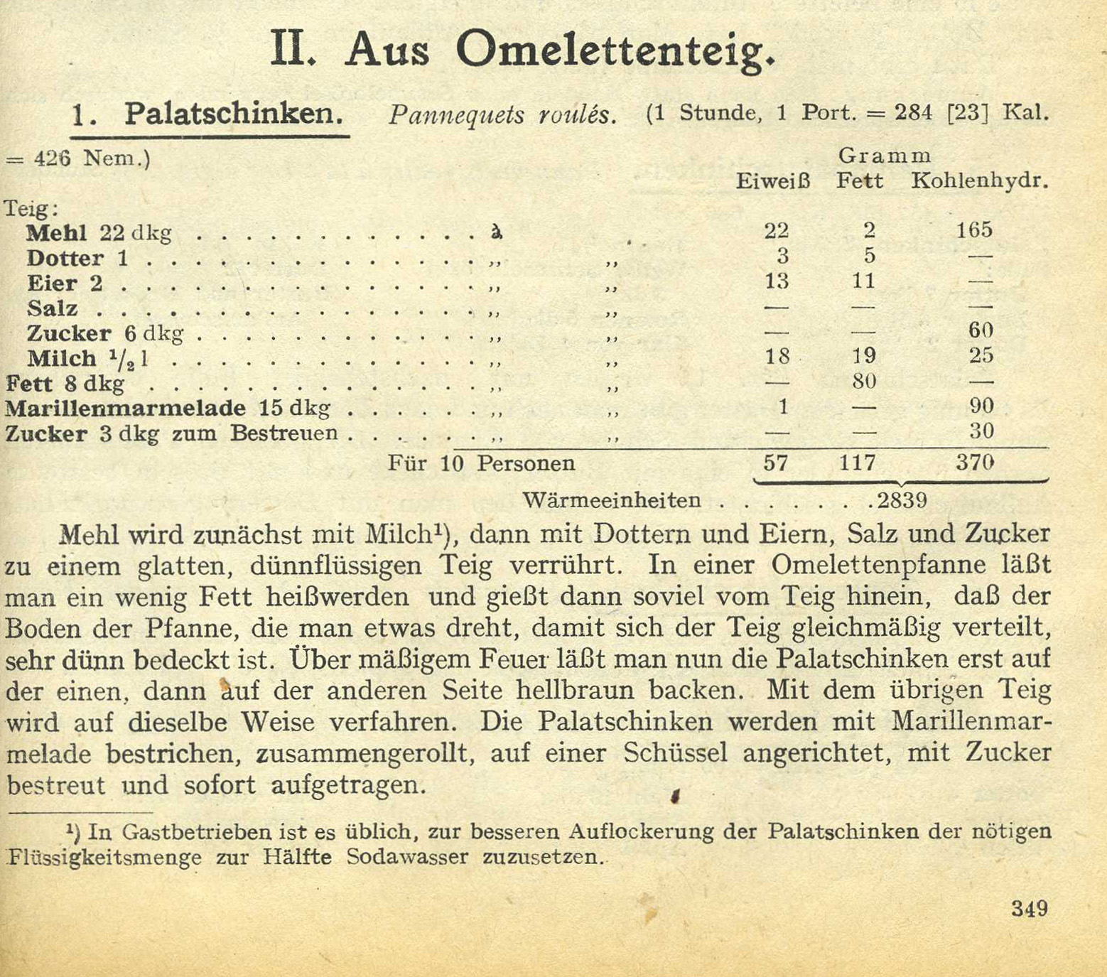 An Austrian recipe for Palatschinken.